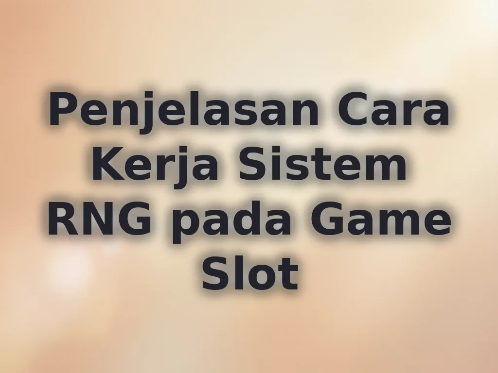 Penjelasan Cara Kerja Sistem RNG pada Game Slot